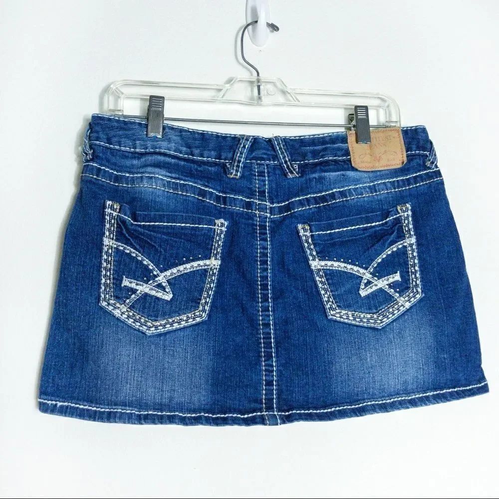 Amethyst Distressed Denim Miniskirt Sz 11 - Picture 3 of 12
